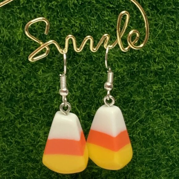 Candy Corn Earring, Halloween Earring, Funny Food Earring, Fall Earring, Candy - Picture 6 of 8